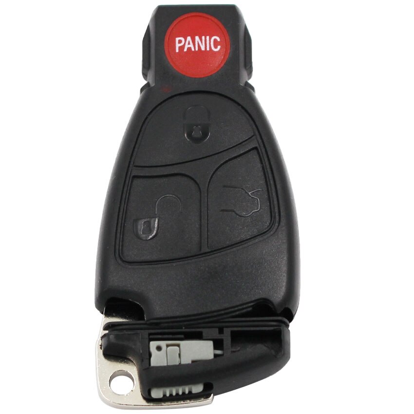 3 + 1/4 Knop Voor Mercedes Benz C350 Benz GL450 Benz E320 Smart Key Fob Afstandsbediening Case Shell Blanco + batterij Houder Kleine Sleutel