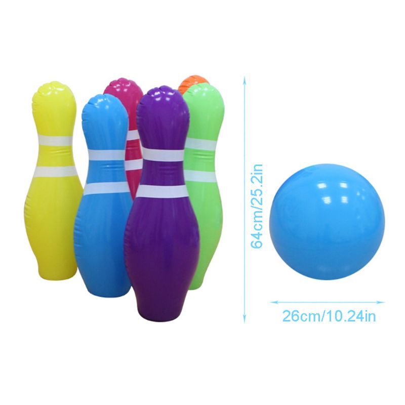 Juego de 7 Uds bolas de bolos inflables gigantes para niños juguete inflable para jugar al aire libre