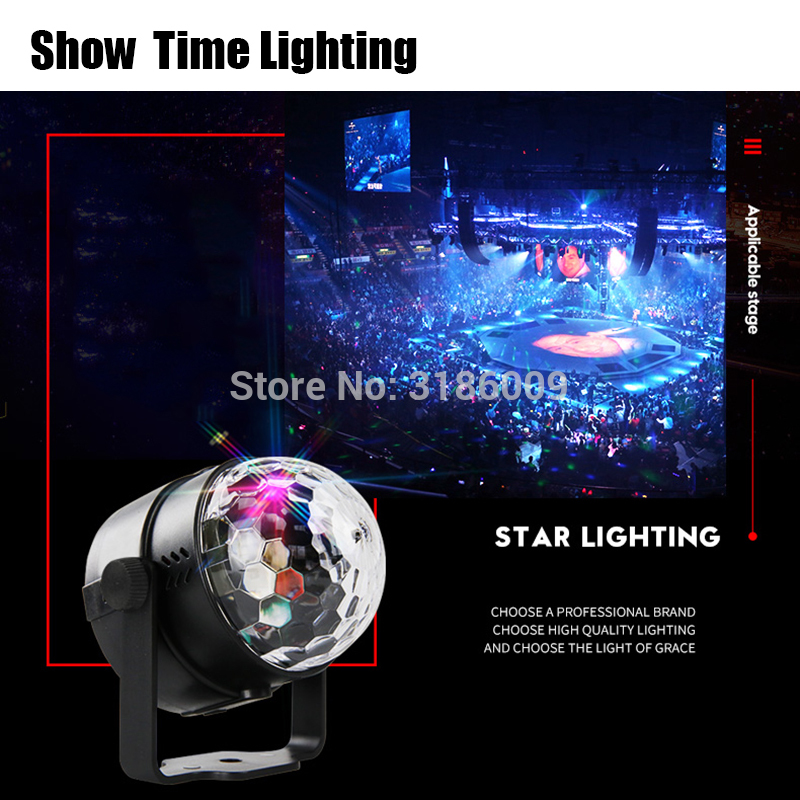 Mini dj led disco RGB 3 W crystal magic ball voeding door USB gebruik voor home party kinderen gelukkig dance dj disco licht