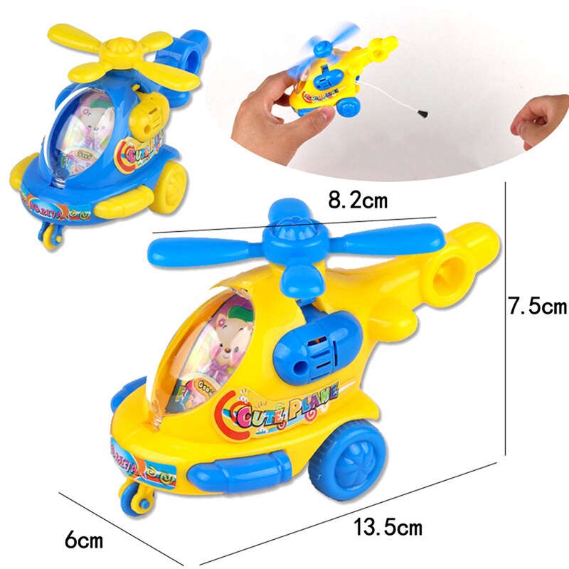 1 Pc Baby Favoriete Cartoon Dier Wind Up Speelgoed Helikopter Clockwork Klassieke Speelgoed