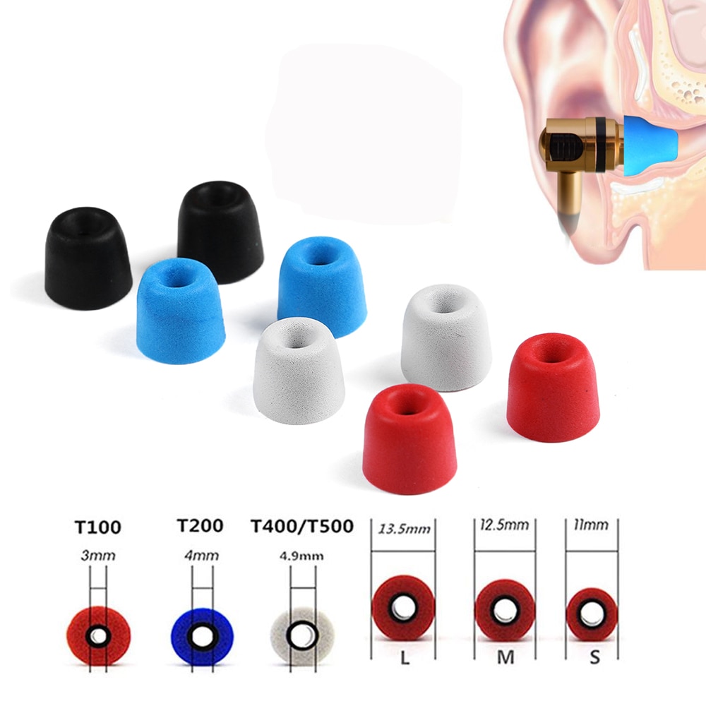 2pcs Earplug Earphone tips Noise Isolating Foam Sponge Earpads for headphones T300 Caliber Headset Accessories