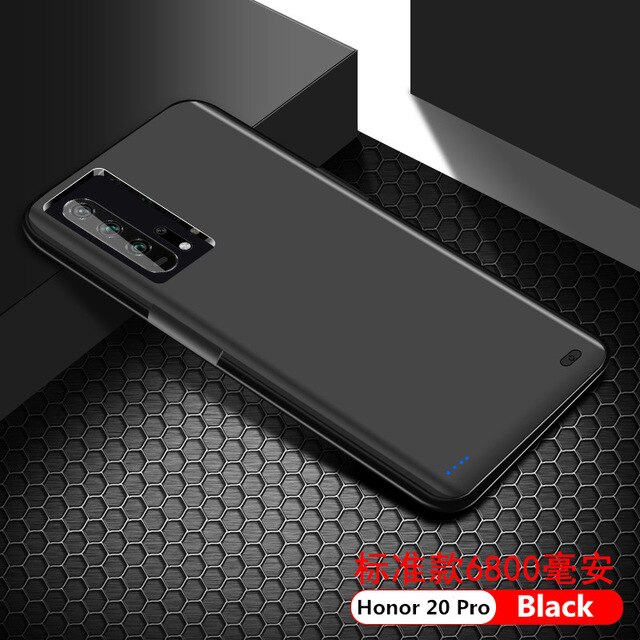 Funda de carga de batería de 6800mAh para Huawei Honor 20 Pro, funda de batería portátil, cargador de batería, funda para Huawei Honor 20: Black for 20 Pro