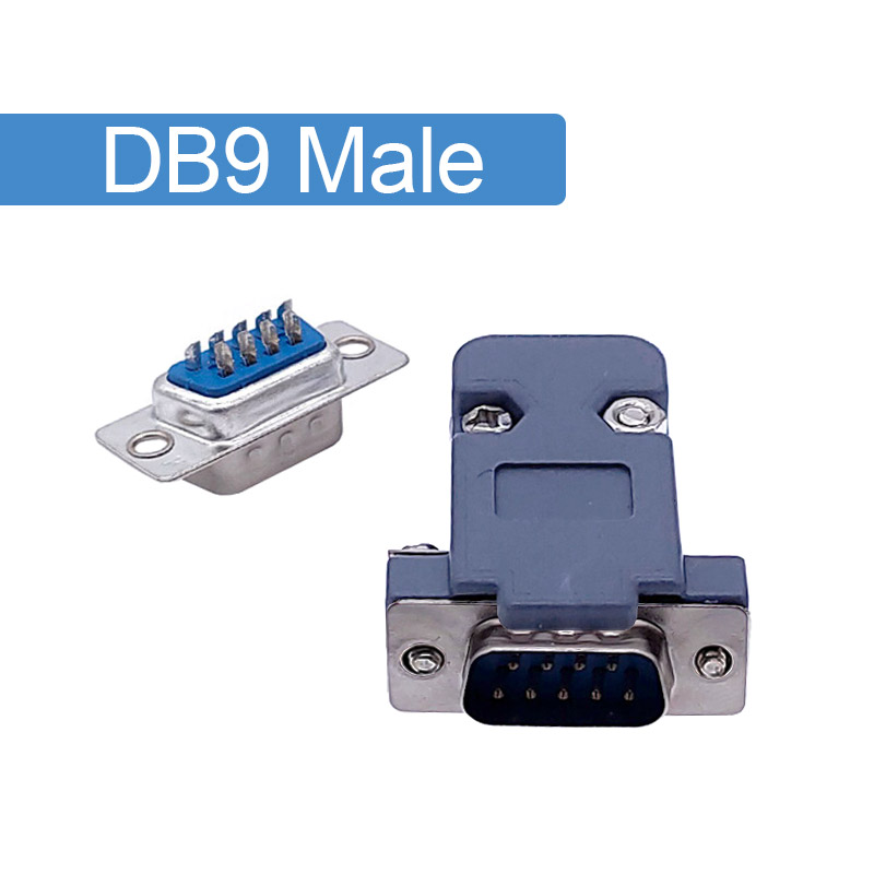 DB9 d-sub connectoren Plug rs232 9 pin jack socket adapter vrouwelijke Mannelijke DP9: Male Silverly