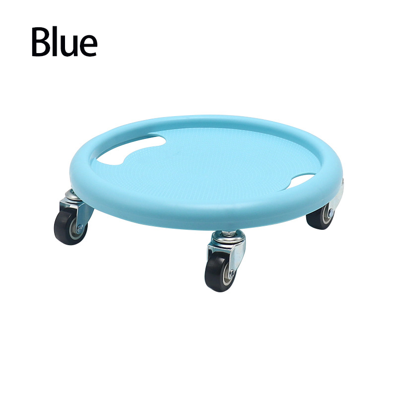 Abdominal Fitness Disc Silent Belly With Four Wheel Abdominal Exercise Gliding Disc PVC Universal Wheel Portable Ab Rollers: Blue