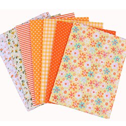 Nanchuang-tela fina de algodón para manualidades, costura retales para hecha a mano, para álbum de recortes, para edredón, patrón de costura, 25x25m, 7 unids/lote: YELLOW