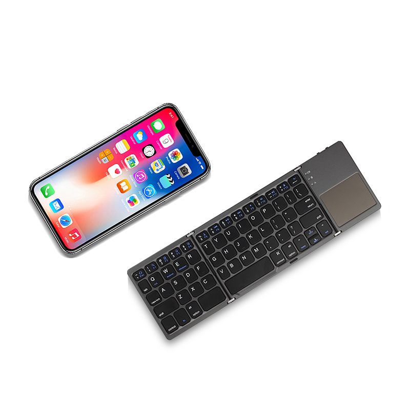 Three folded wireless Bluetooth Keyboard For Apple iPhone X XS Max iphone 7 8 Plus 7Plus 6 6sPlus 5 5S SE x s Mobile Phone Case