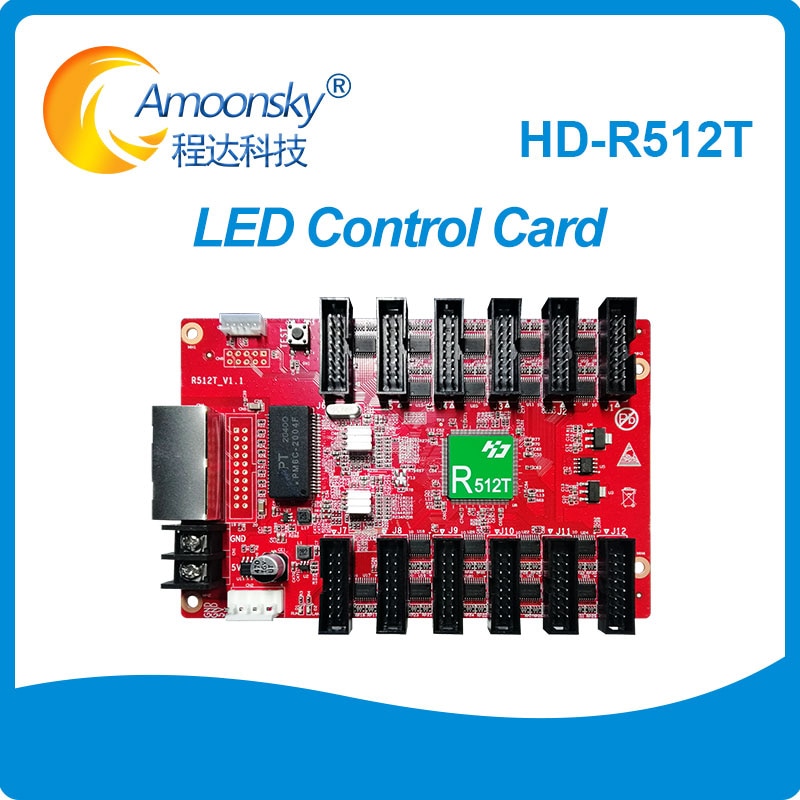 Huidu r512t sustituye la tarjeta de control r501 r512 al aire libre a todo color, señal led móvil a todo color para exteriores, led programable