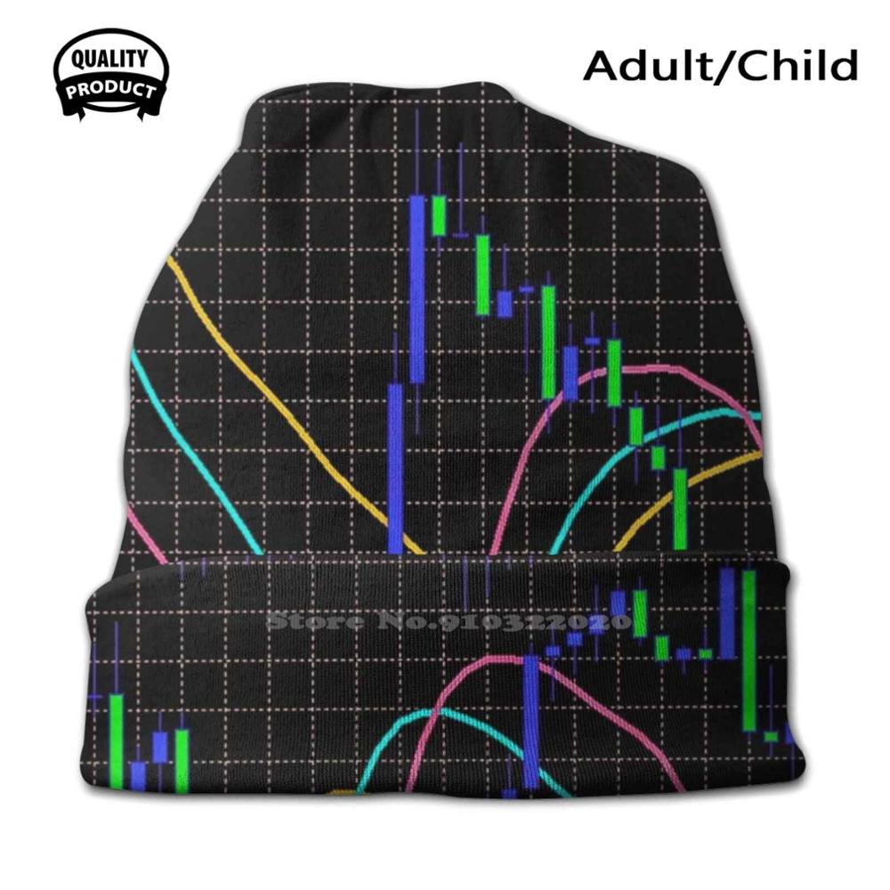 Indicatore alligatore mercato finanziario cotone traspirante morbido bocca calda maschera mercato finanziario nero scuro dati grafico Stock astratto: Knit Hat / Adult Mask