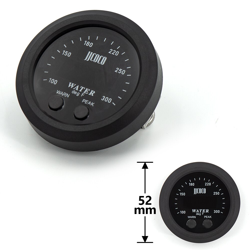 52mm Digital 100~300℉ Electronic Water Temp Gauge Ultra-Thin Water Temperature Gauge Temperature Sensor Red Led Display