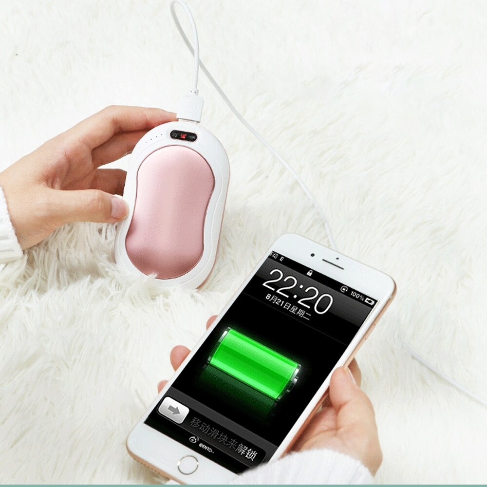 Calentador para manos 10000 mAh Mini calentador de manos carga USB portátil de larga duración banco de energía invierno cuerpo práctico calentador de manos