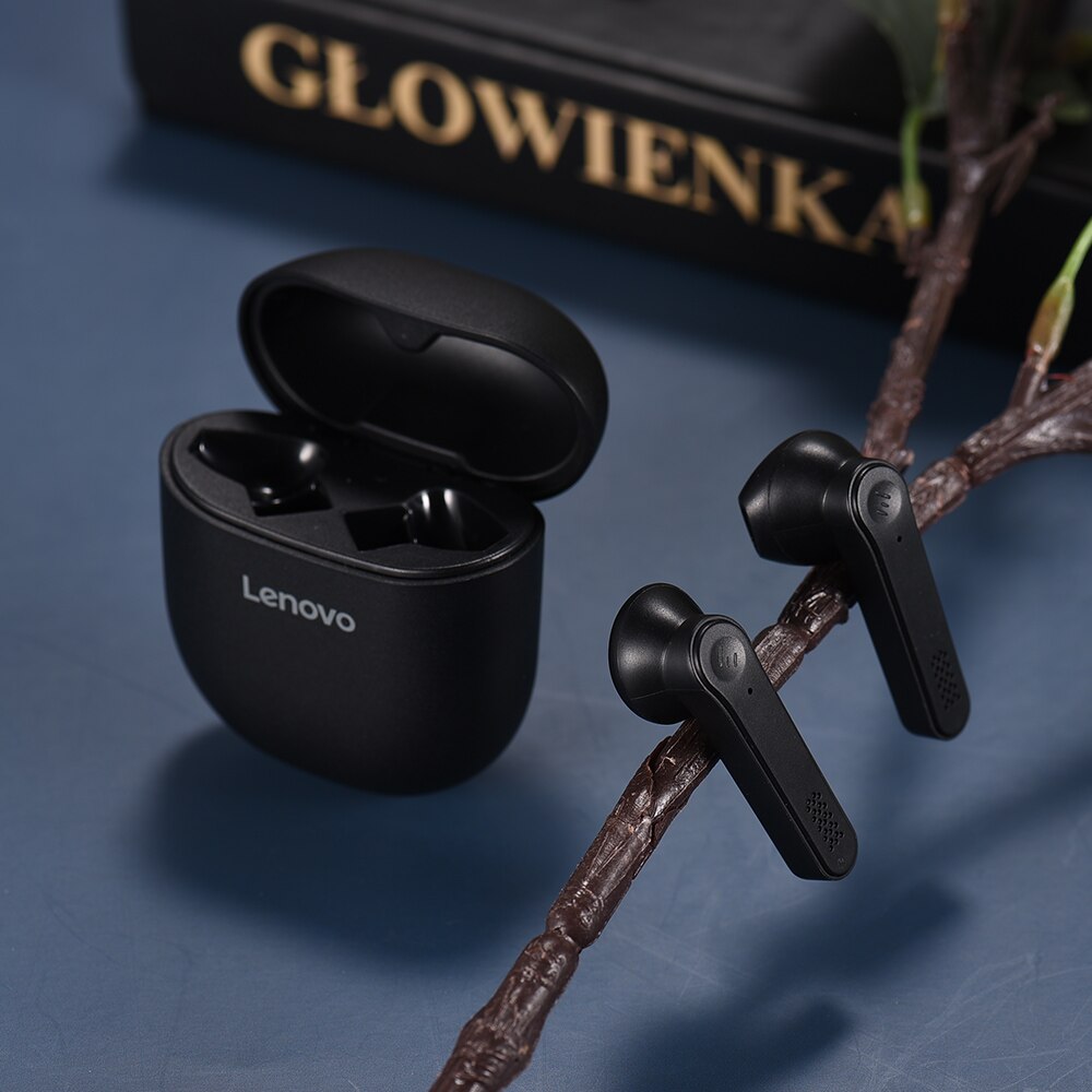 Lenovo-auriculares inalámbricos PD1 TWS BT 5,0, cascos genuinos con Control táctil, semirauditivos, binaurales tipo C con micrófono