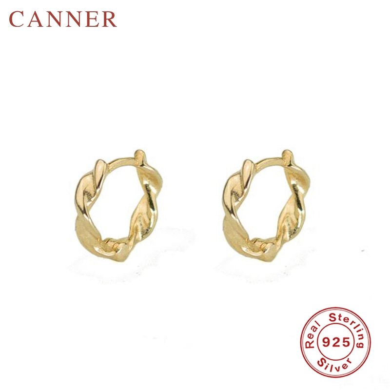 Pendientes minimalistas de Plata de Ley 925 con hebilla para oreja, pendientes de aro pequeños para mujer, pendientes circulares de oro plata minúsculo, joyería de: 4 gold