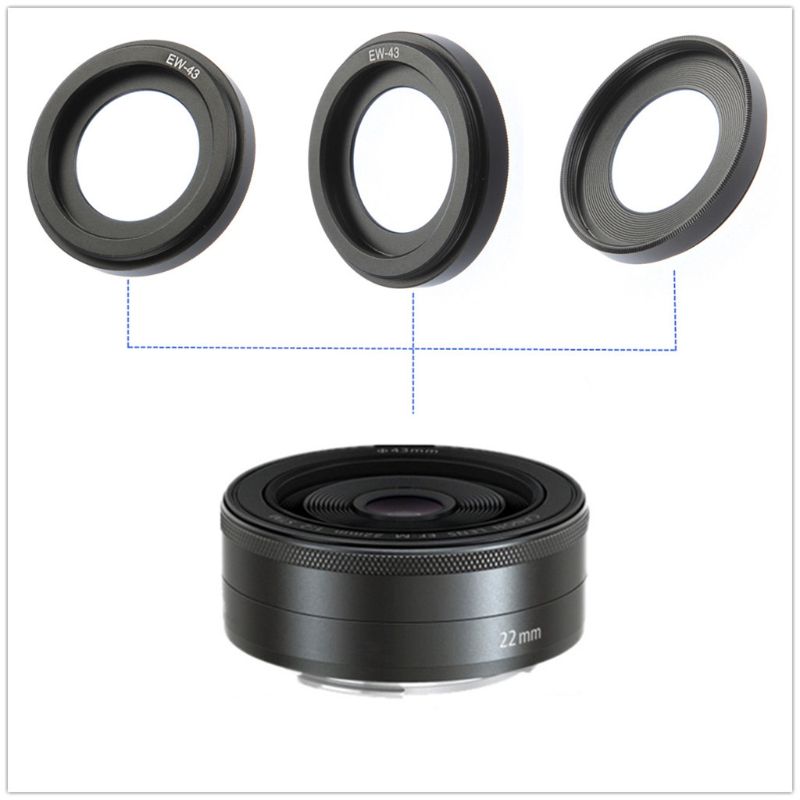 Ew -43 ew 43 metall motljusskydd för canon ef -m 22mm f /2 stm pannkaksobjektiv
