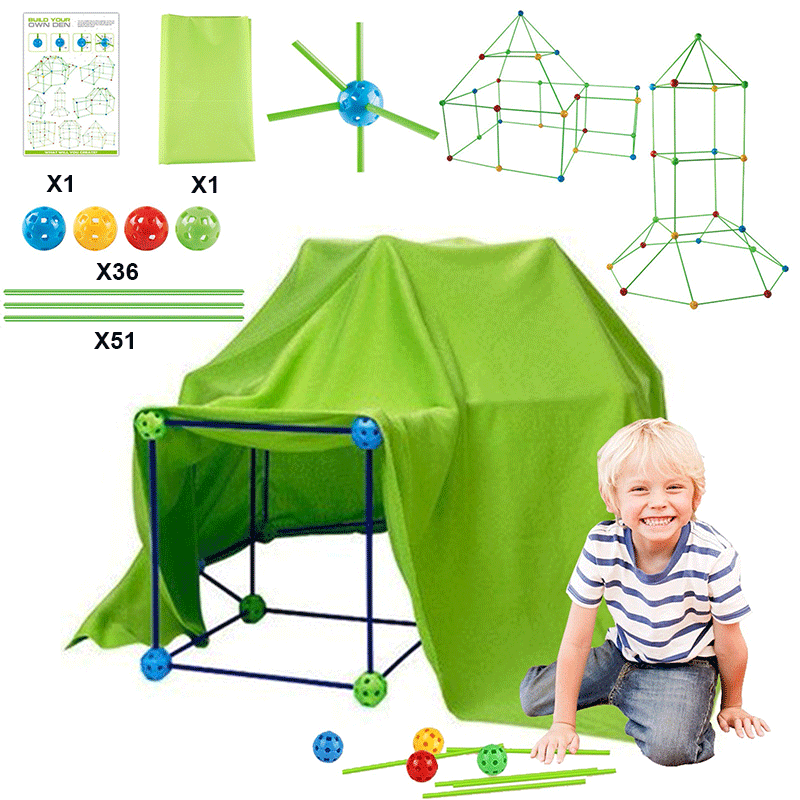 Kit di tende per Tunnel del castello di costruzione di forie per bambini DIY3D ragazzo e ragazza giocattolo auto-costruito regali per tende da costruzione di case da gioco