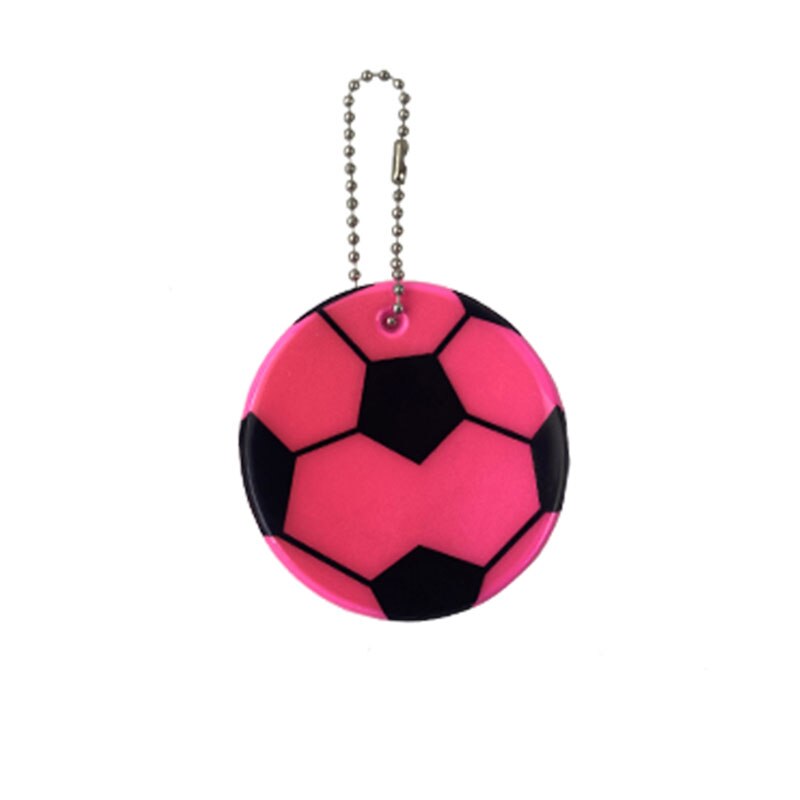 6 Cm Voetbal Sleutelhangers Reflecterende Sleutelhanger Reflector Tas Hanger Accessoires Hoge Zichtbaarheid Verkeer Zichtbaar Veiligheid: pink