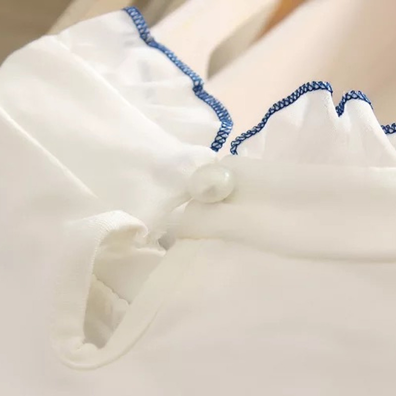 primavera Otoño de manga larga de las muchachas Tops camisa básica blanca de encaje de la escuela chica blusa Camisa de algodón niños ropa de 18M-13Y DQ953