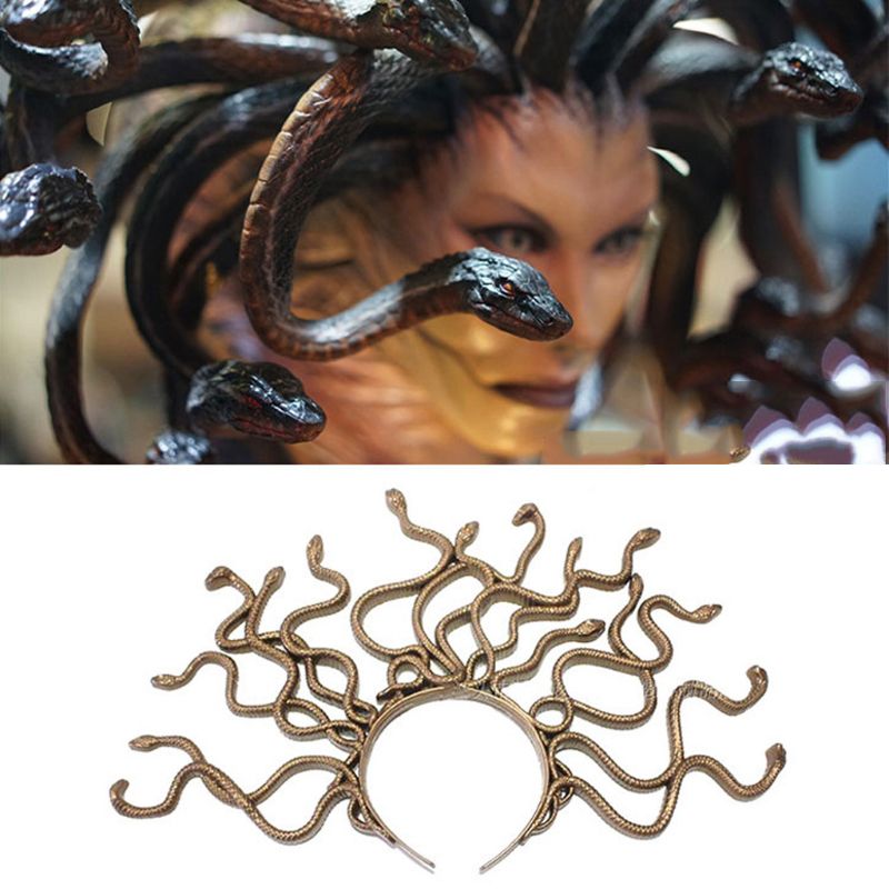 Halloween Vintage Medusa Snake Kostuum Hoofdband Cosplay Dress-Up Feestartikelen Q0KE