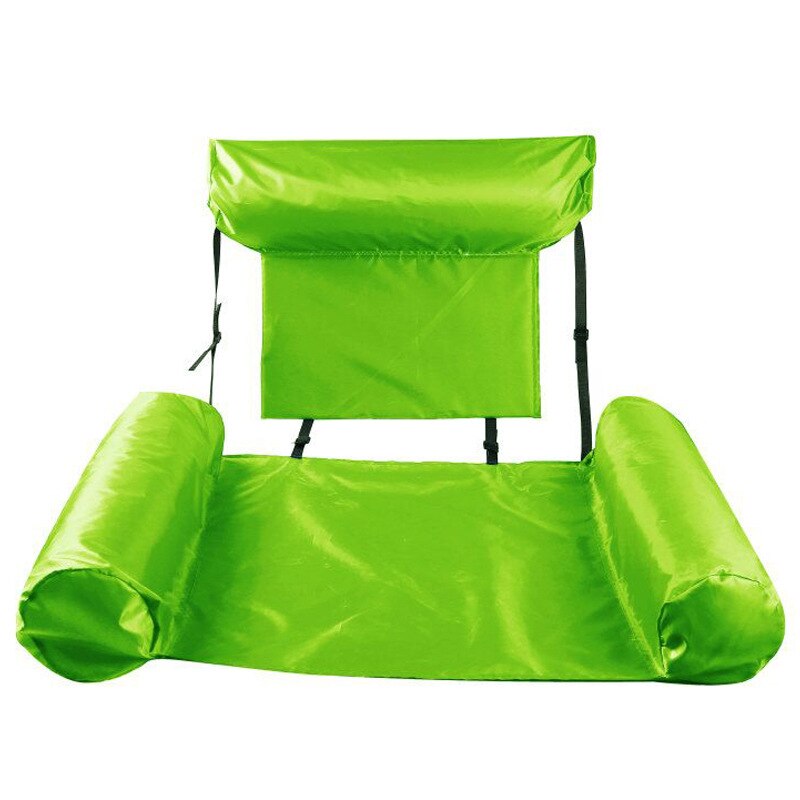 Colorful PVC Floating Water Pad Mat Foldable Inflatable Backrest Swimming Bed Beach Float Raft Summer Casual Water Sports Toys: Green