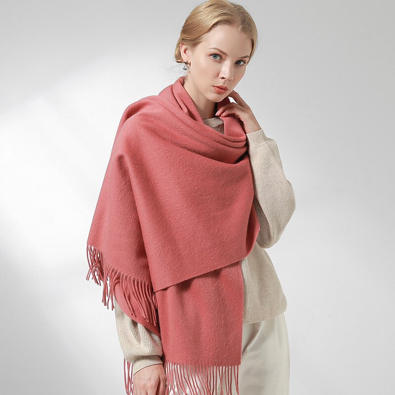 Vinter uld tørklæde kvinder tykkere sjaler og ombryder echarpe til damer foulard femme vinter solid cashmere tørklæder stoles