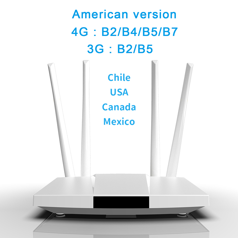 Lc112 4g router simkort wifi 4g cpe hotspot antenne 32 brugere  rj45 wan lan lte 4g modem dongle: Amerikansk version