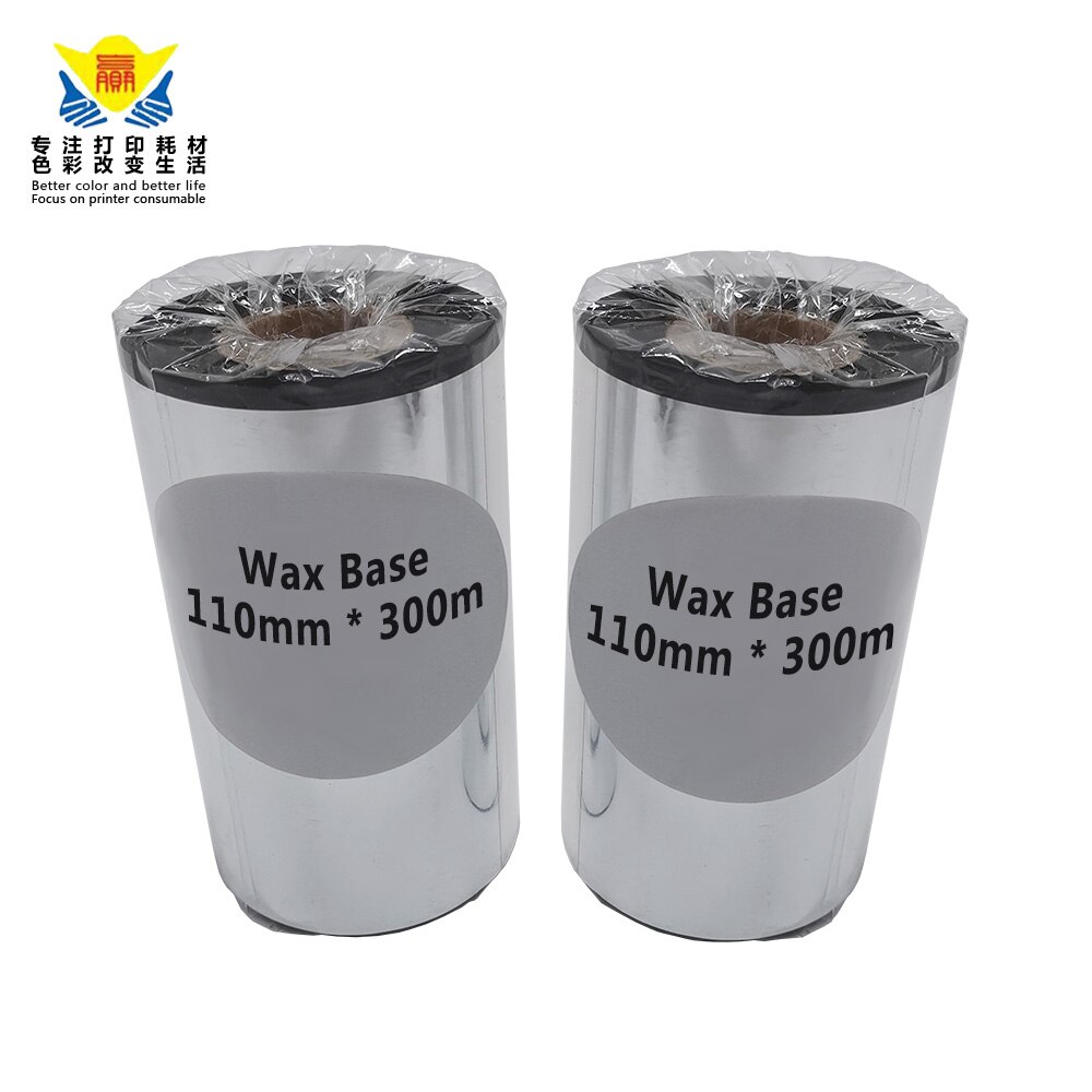 Thermal Transfer Ink Film Wax Ribbon width 110mm 300m 110x74m for Zebra 2844 label printer