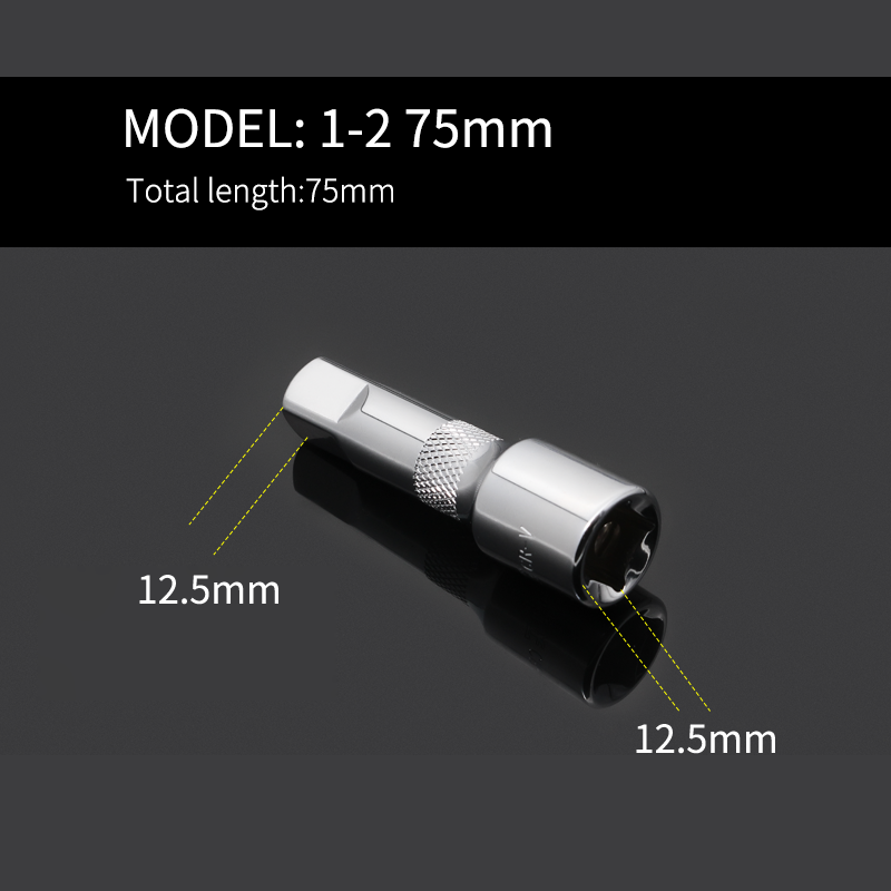Socket ratchet wrench extension bar 1/4" 3/8" 1/2" crv 50/75/100/125/150/250mm long bar: 1-2 75mm
