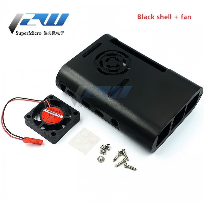 Raspberry Pi 4! Development board ABS Pi shell Raspberry Pi 4B can install cooling fan to protect the case: BK shell fan