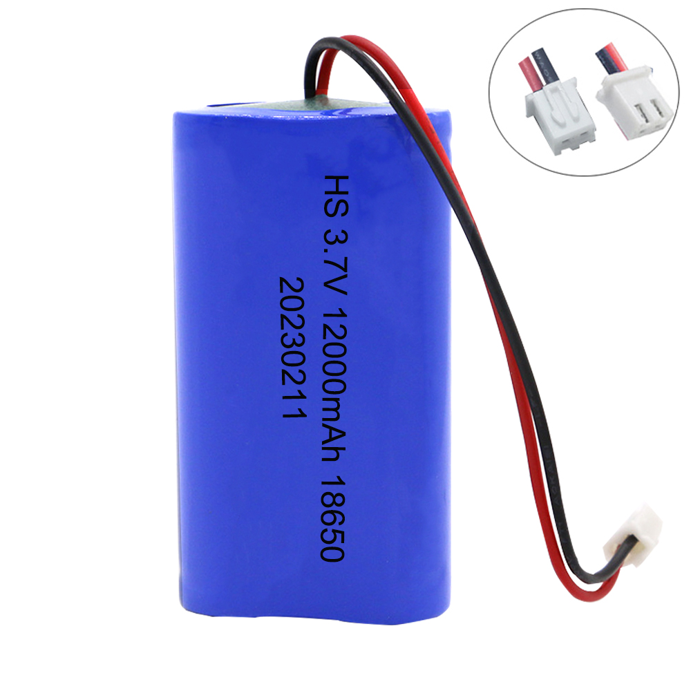 Lithium Battery 3.7V 18650 with XH2.54-2P Plug 4500/6200/12000mAh Rechargeable battery For Fishing LED Light Bluetooth Speaker: WHITE