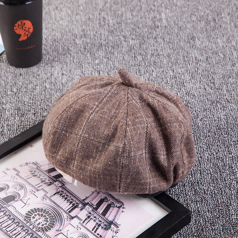 Winer Visgraat Tweed Krantenjongenspet Mannen Achthoekige Cap Flatcap, Chic Reizen Platte Cap Hoed, Gorras Planas: 4