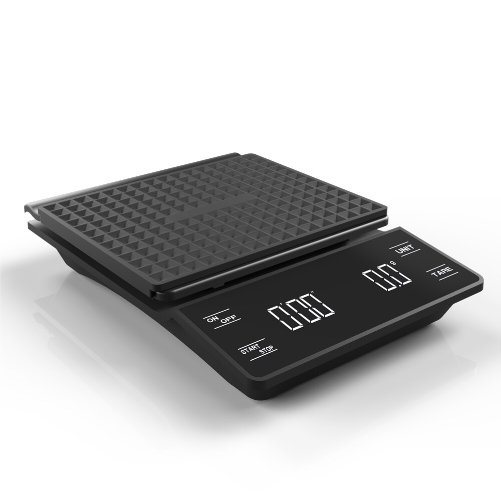 Elektronisk kaffevekt med timer vanntett smart digital kaffevekt kjøkkenvekt led drypp kaffevekter 3kg/0.1g