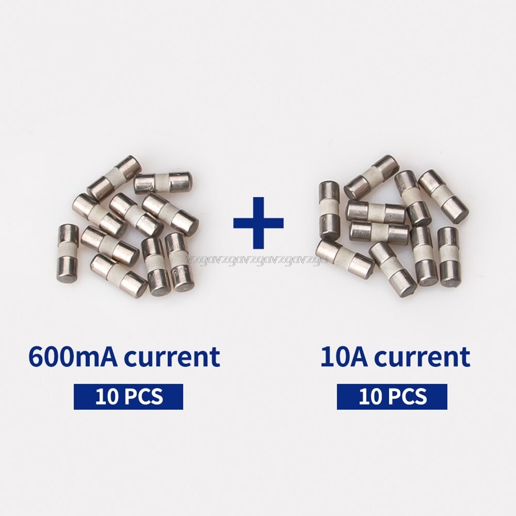 20pcs/10pcs Ceramic Fuse For Multimeter Instrument 600mA 10A Ceramic British Plug Fuse D30 19