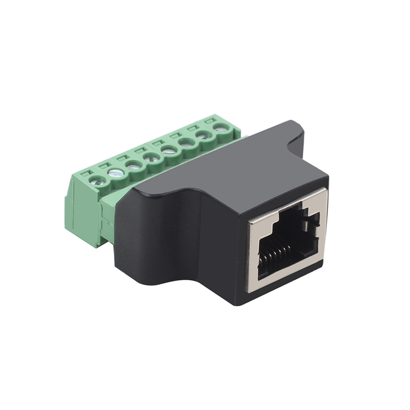 Bloque de terminales RJ45 a tornillo, conector 8P Ethernet Rj45 macho hembra a Cable adaptador de red de Terminal de tornillo de 8 pines para CCTV DVR: Rojo