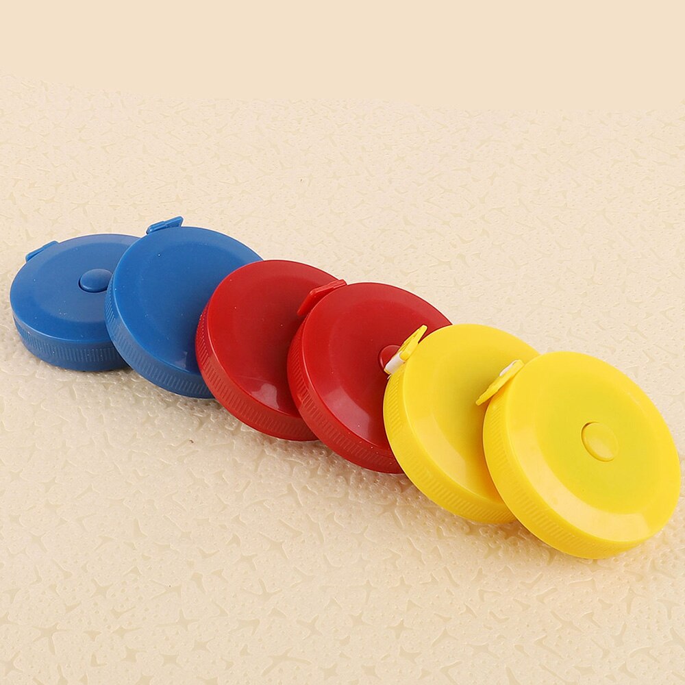 1pc Plastic Round Tape Measure Portable Travel Home 1.5m Mini Tape Measure Ruler Sewing Tools Inch/Centimeter Random Color