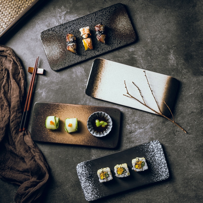 10-inch Japanse sushi plaat vlakke plaat Japanse restaurant schotel plaat Creatieve keramische plaat hoogwaardige Japanse servies