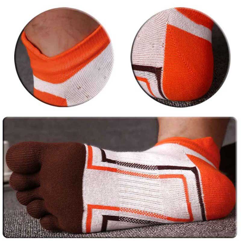 1 par fingerseparerede tåsokker udendørs resistent polyester bomuld spandex ankel strømper sport fitness løbestrømper