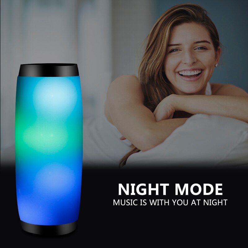YABA Powerful Portable Speakers Bluetooth Speaker Column Wireless Speaker with LED Night Light TF FM Radio Boombox Built-in Mic