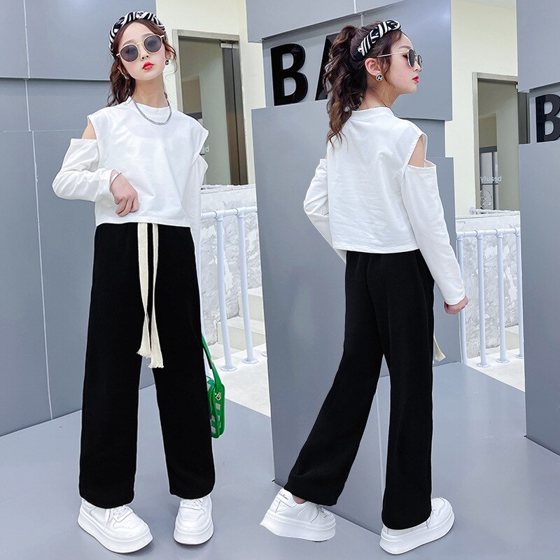 2022 New Girls Denim Suit primavera autunno abbigliamento per bambini cappotto e gonna per bambini set moda perline abiti per adolescenti per ragazza