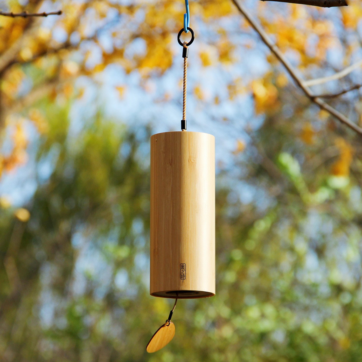 Bambus vindklokke windchime windbell til udendørs have gårdhave boligindretning zen meditation afslapning akkord gbdc