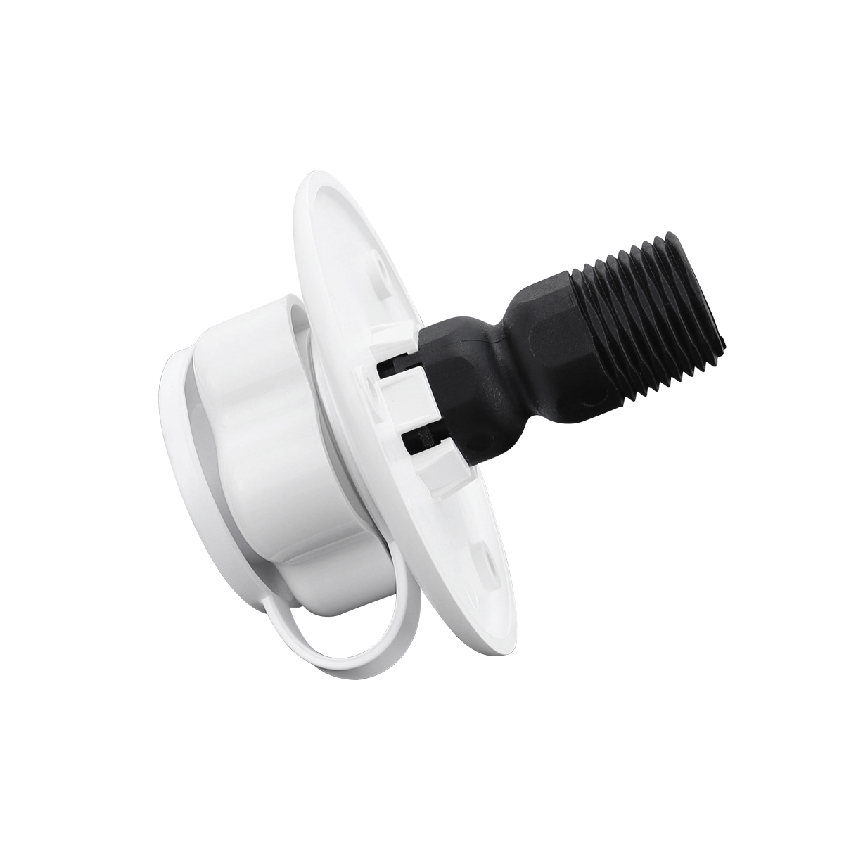 Durable RV City Water Inlet With Check Valve Check Valve Flange Hose Connector UV Stabilized Plastic