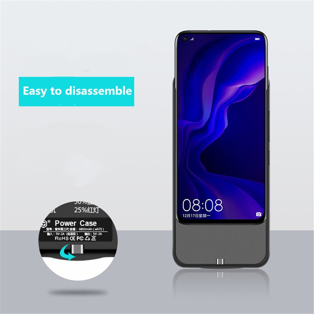 NTSPACE 3 Portátil Power Bank Pacote de Carregamento Capa Para Huawei Nova Caixa de Bateria 6800 mAh Externa Voltar Clipe Carregador de Bateria casos