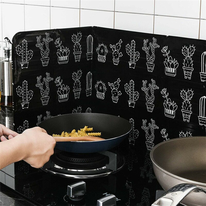 Estampado de Cactus, bloque de aceite de aluminio, protector antisalpicaduras de aceite, accesorios de cocina, utensilios de cocina