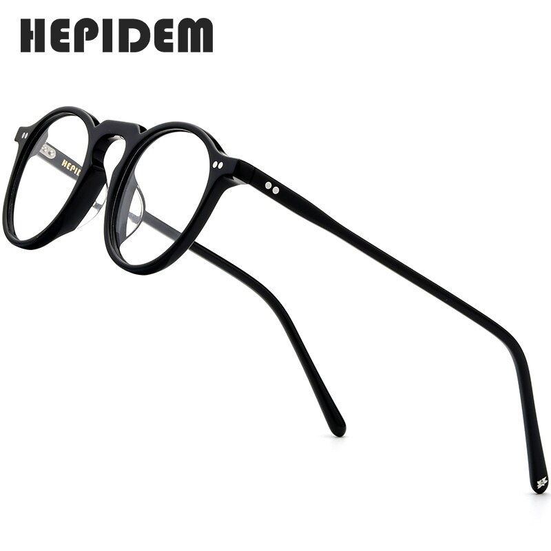 Hepideemiasetaatti optiset silmälasit kehys naisille pienille kasvoille retro vintage pyöreät lasit silmälasit silmälasit 9130: Musta