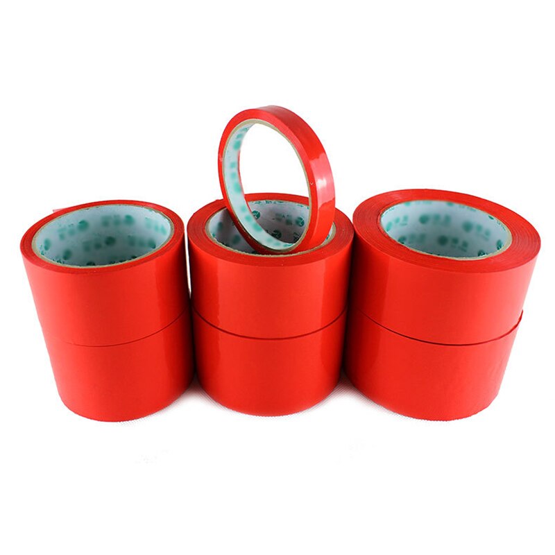 Red Plastic Packaging Tape BOPP Tapes Transparent Adhesive Tape Logistics Express Sealing Tape 11 Sizes