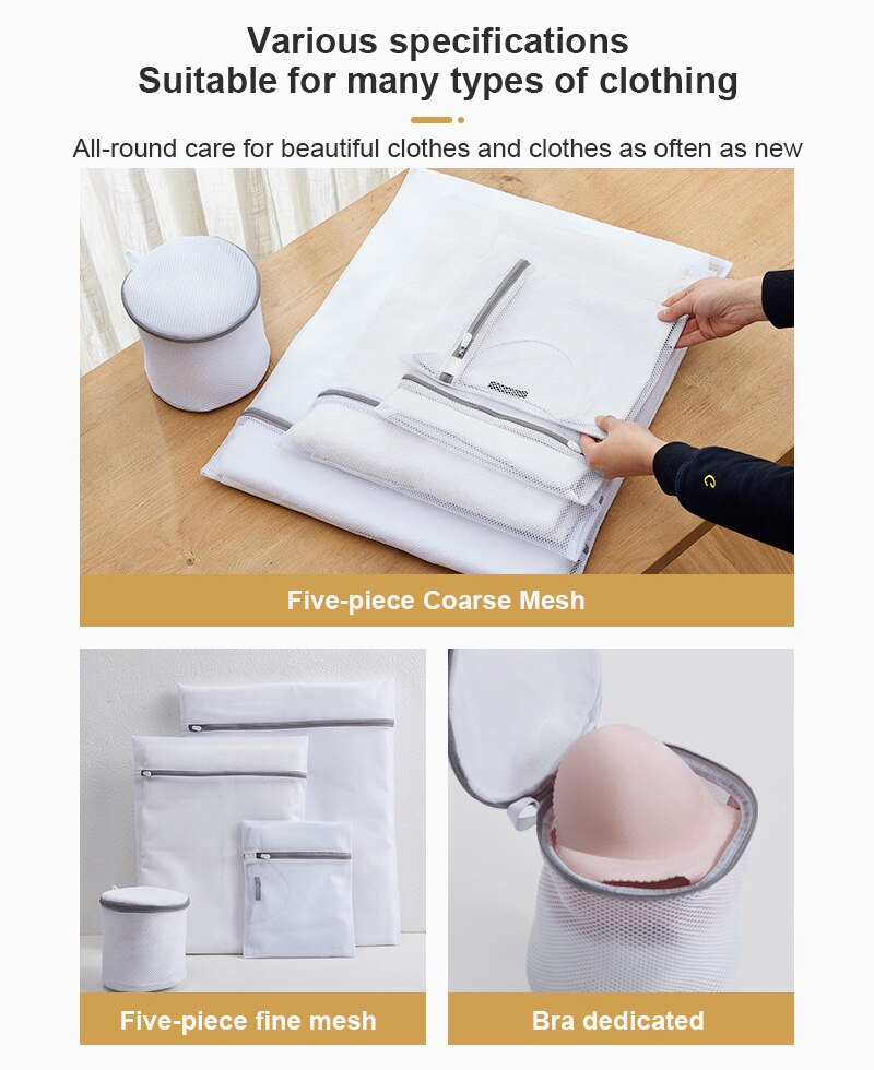 Sacchetto per biancheria di lavaggio multi-formato sacchetti per lavaggio a rete con cerniera borsa per lavatrice per uso domestico per biancheria intima per biancheria calzini per reggiseno vestiti sporchi