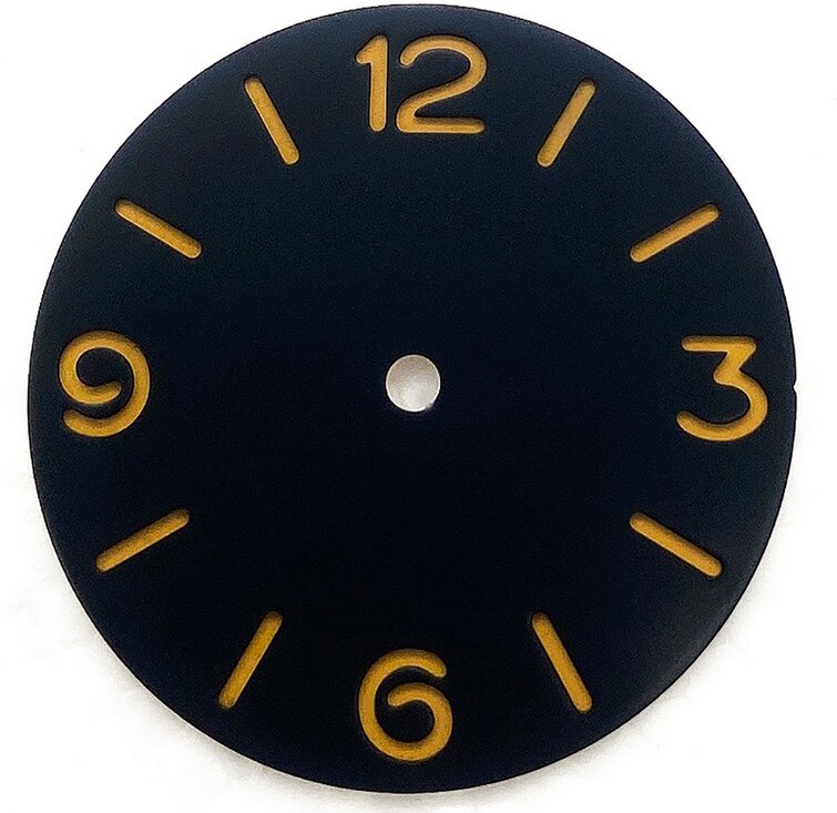 Placa de esfera de reloj, diámetro de 38,9mm para ETA 6498 6497 ST3600, movimiento de esfera, 1 unidad,: black number