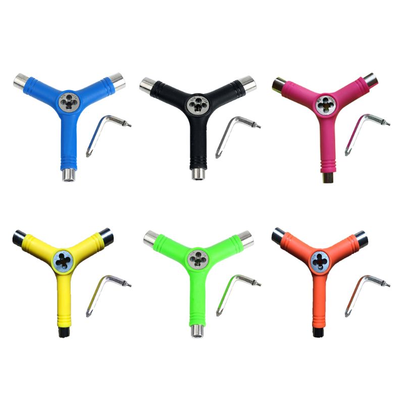 Universal tudo-em-um rolo skate chave reparação ferramenta forma y acessório multifuncional portátil com l tipo chave