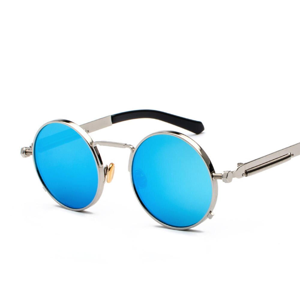 Retro punk stil runde polariserede solbriller mænd kvinder mærke runde metalstel solbriller: C3
