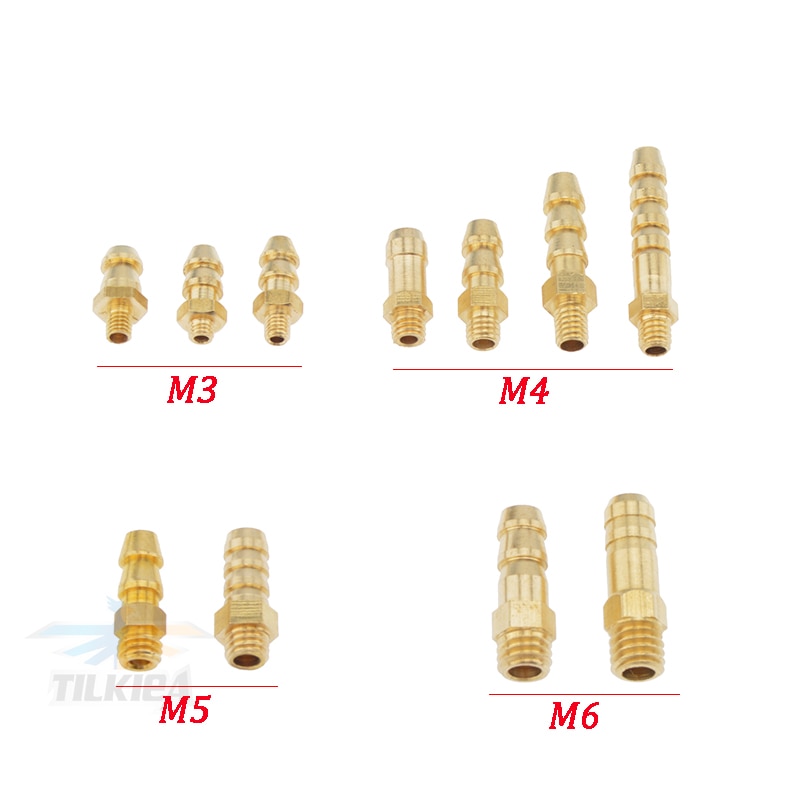 Rc Boat Brass Water cooling faucet M3/M4/M5/M6 Thread Water Nipples Fuel Nozzles For Methanol Gasoline Boat 2pcs