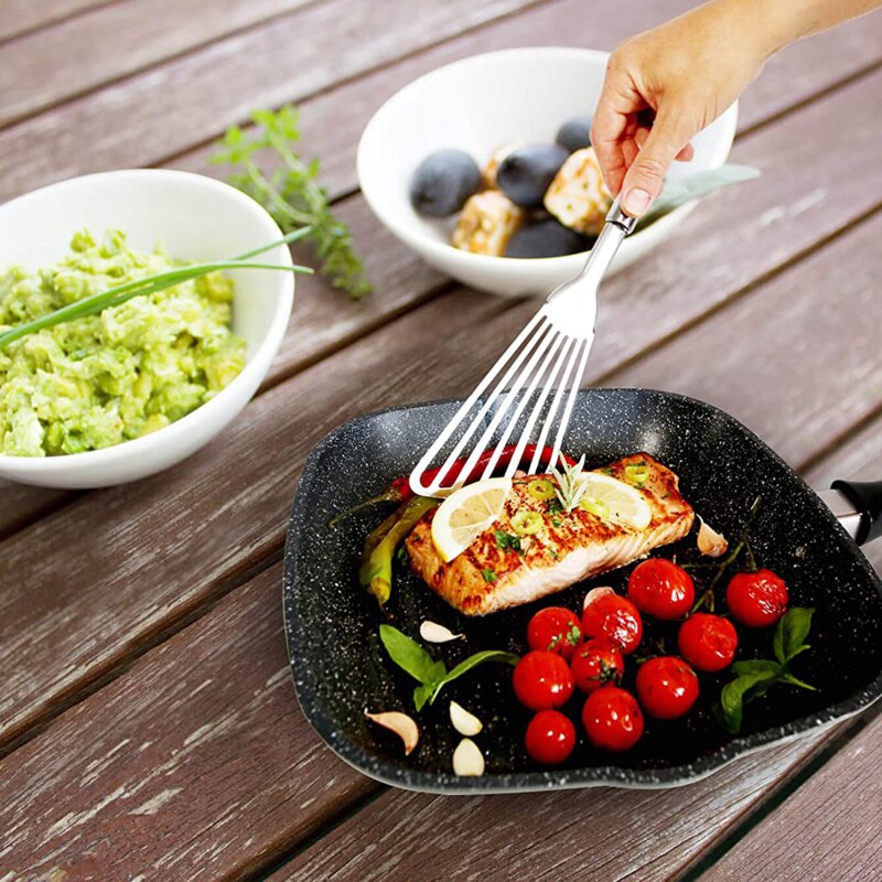 Stainless Steel Slotted Turner Spatula Fried Shovel Egg Fish Frying Pan Turners Cooking Utensils Kitchen Cooking Supplies