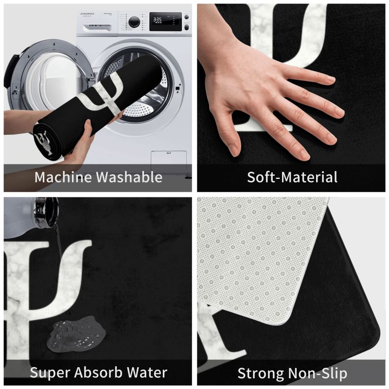 Custom Psychology Marble Psi Symbol Doormat Anti-Slip Entrance Room Door Floor Mat Psychologist Teacher Garden Carpet Rug